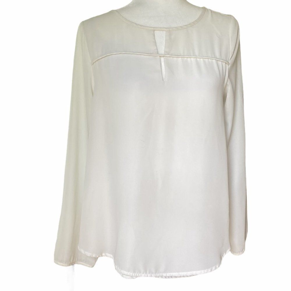Philosphy Republic White Long Sleeve Tunic Blouse